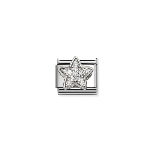 Composable SYMBOLS steel Cz and 925 sterling silver RICH WHITE Star