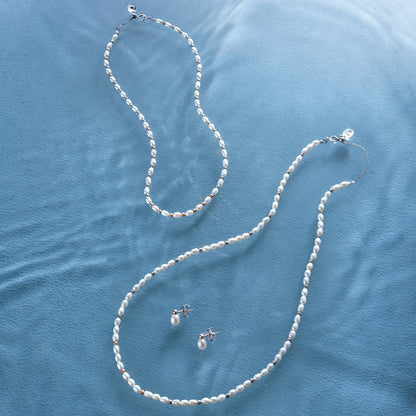 Nature's Wonder Sterling Silver Beachcomber Choker with Pearls