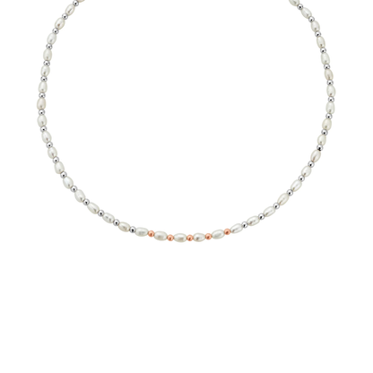 Nature's Wonder Sterling Silver Beachcomber Choker with Pearls