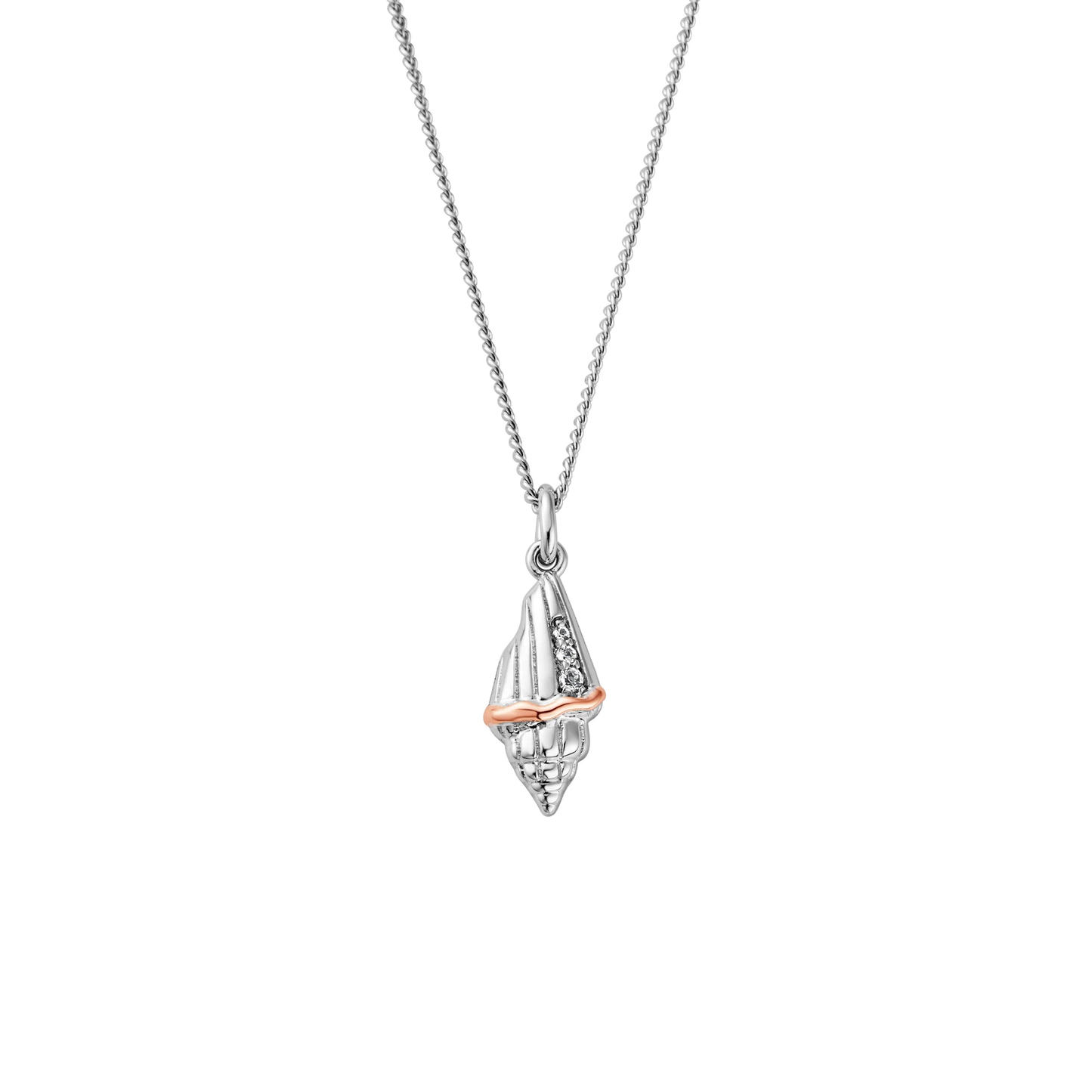 Nature's Wonder Sterling Silver Seashell Pendant with Topaz
