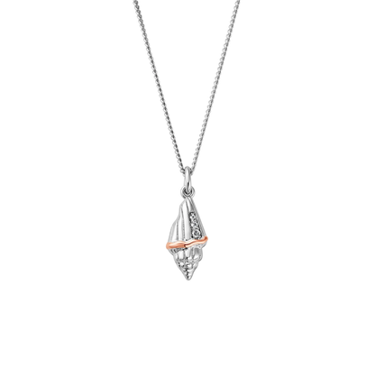 Nature's Wonder Sterling Silver Seashell Pendant with Topaz