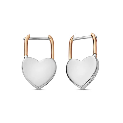 Cariad Sterling Silver Padlock Hoop Earrings