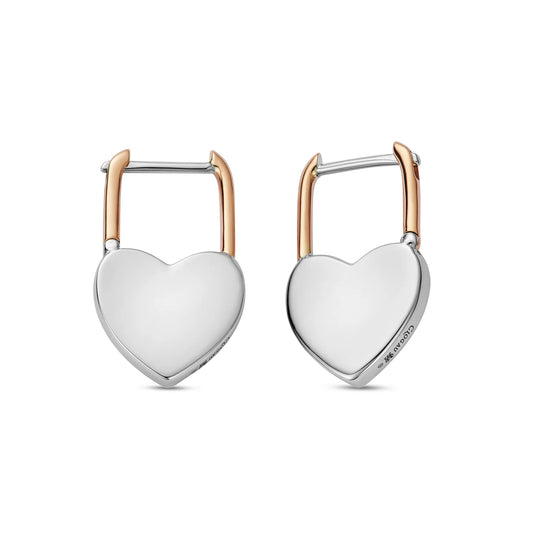 Cariad Sterling Silver Padlock Hoop Earrings