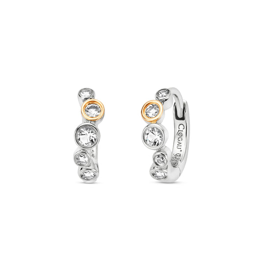 Celebration Sterling Silver Huggie Hoop Earrings with Topaz
