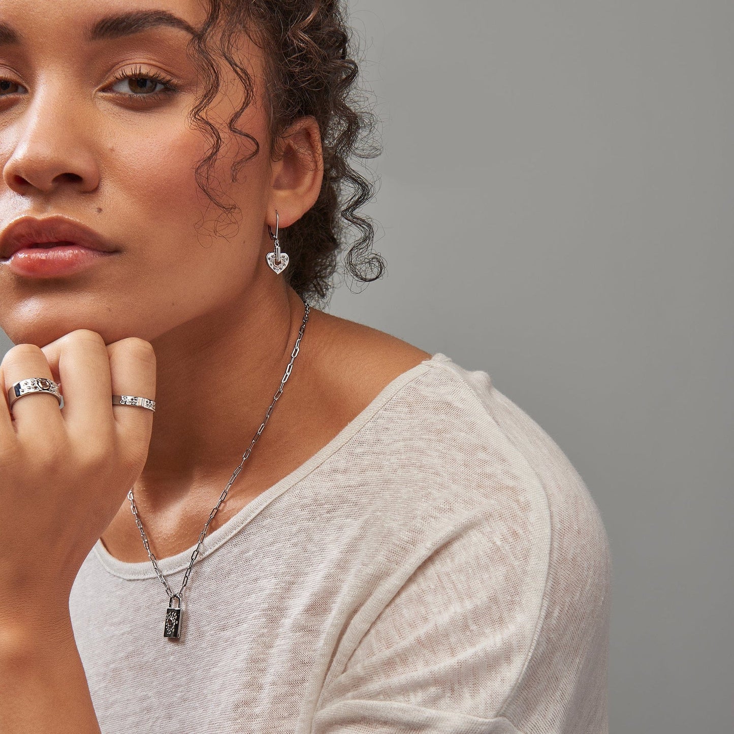 Cariad Sterling Silver Sparkle Ring with Topaz