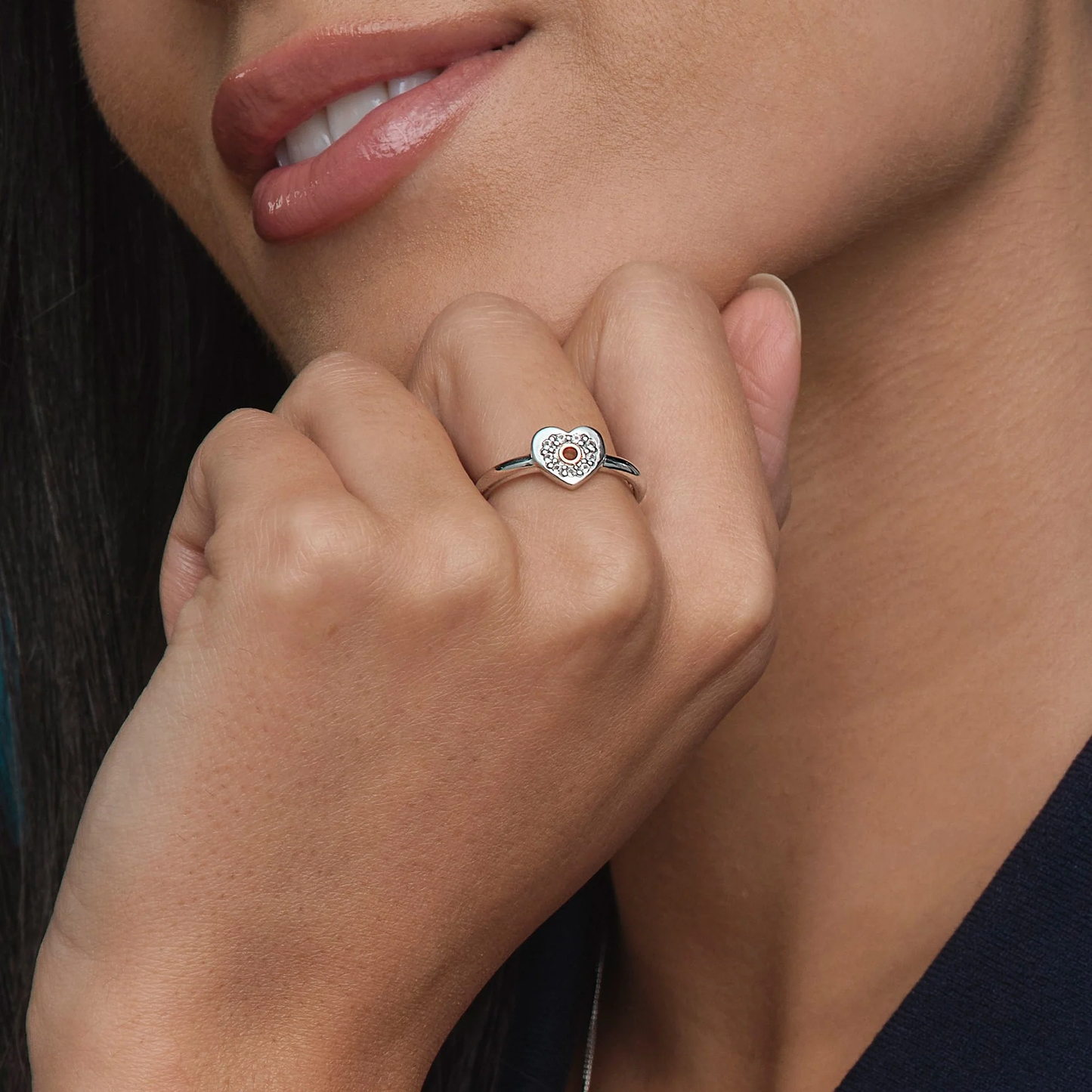 Cariad® Sparkle Silver Ring Size: N