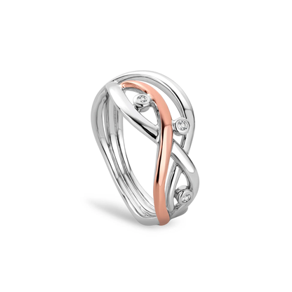 Nature's Wonder Sterling Silver Waterfall Ring with Topaz