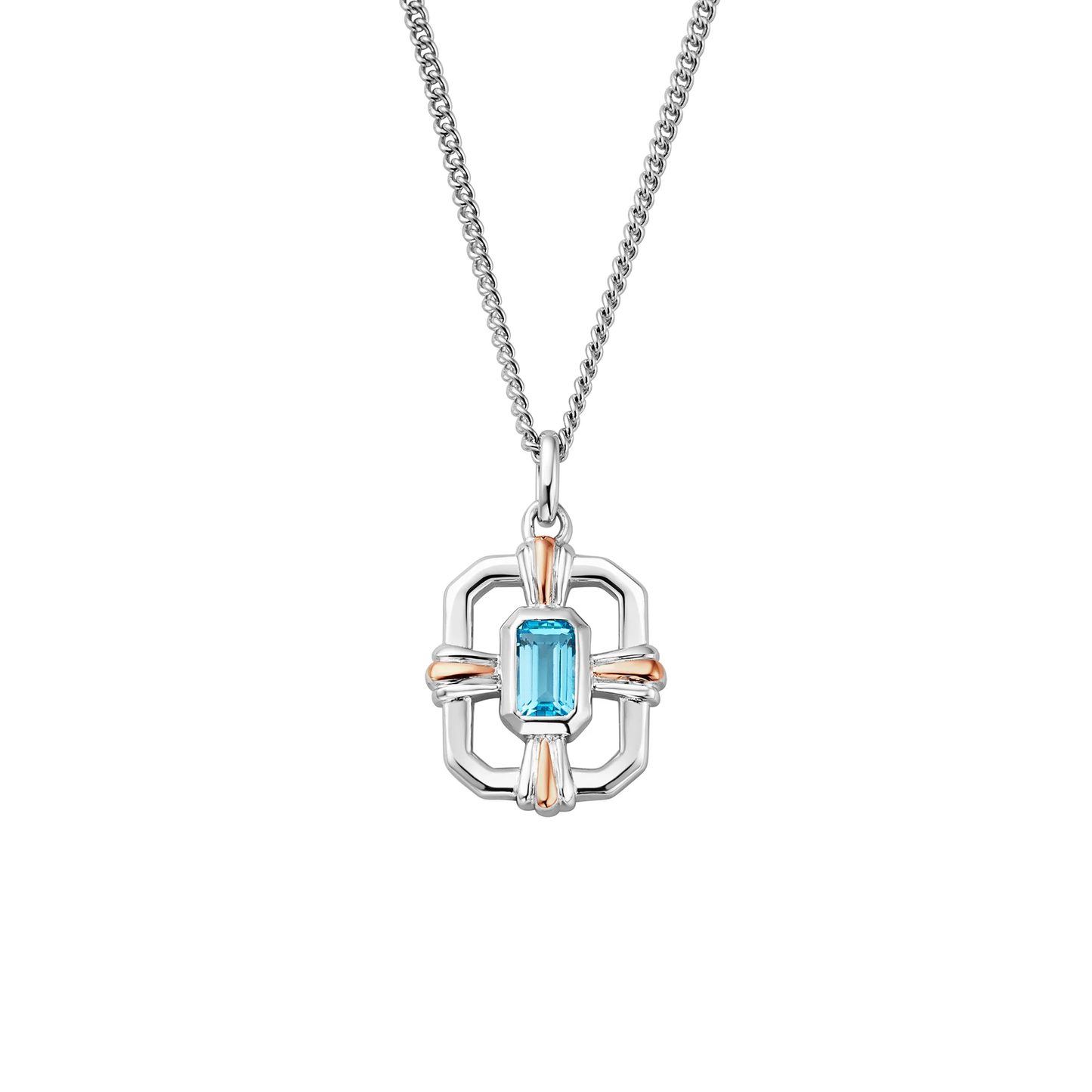 Royal Clogau Sterling Silver Gateways Pendant with Swiss Blue Topaz