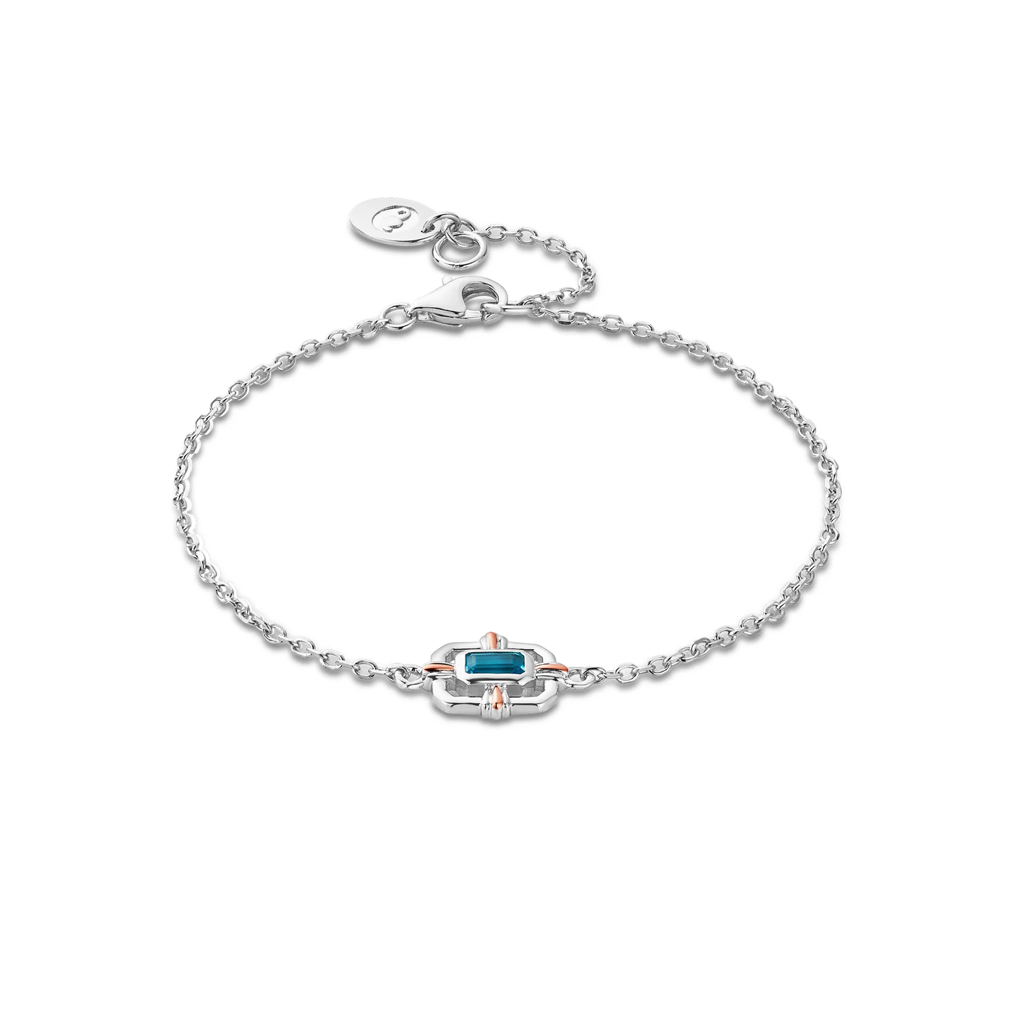 Royal Clogau Sterling Silver Gateways Bracelet with Swiss Blue Topaz