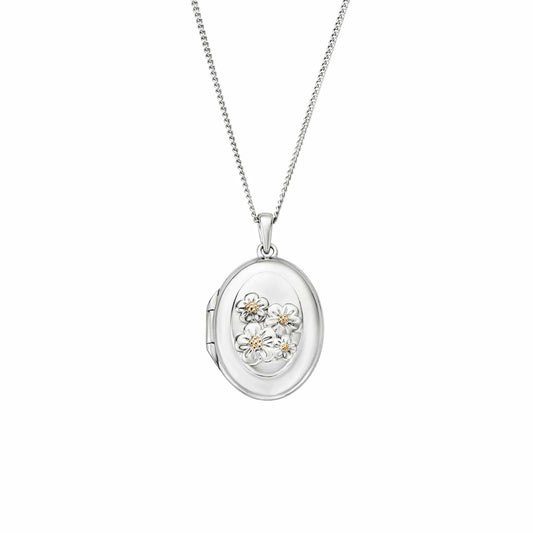 Nature's Wonder Sterling Silver Forget-Me-Not Locket