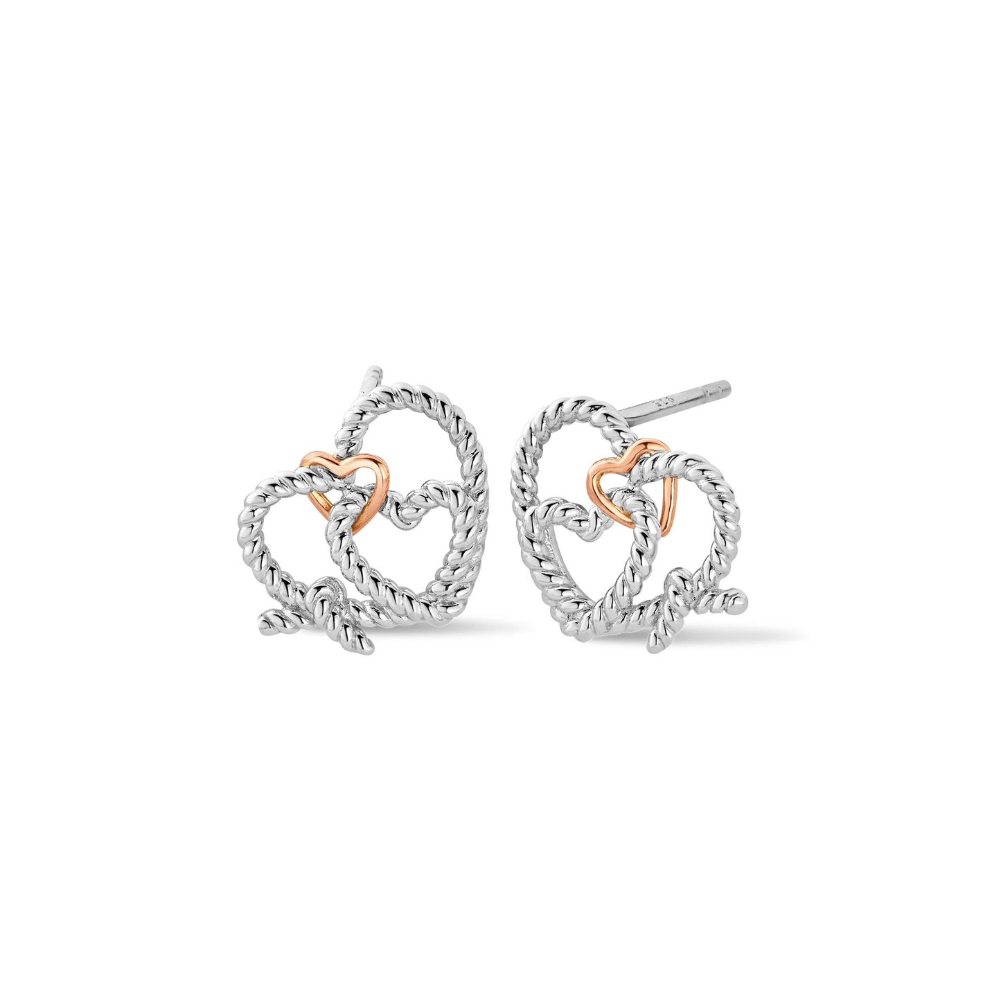 Forever Yours Sterling Silver Bound Stud Earrings