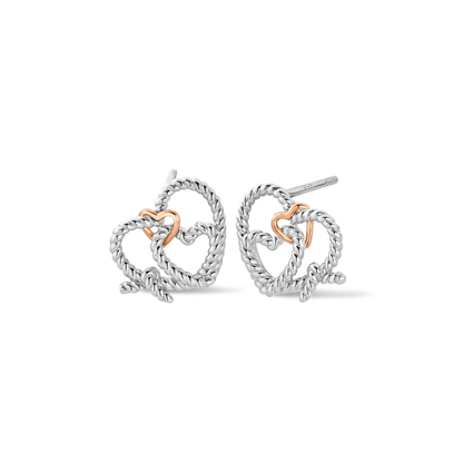 Forever Yours Sterling Silver Bound Stud Earrings