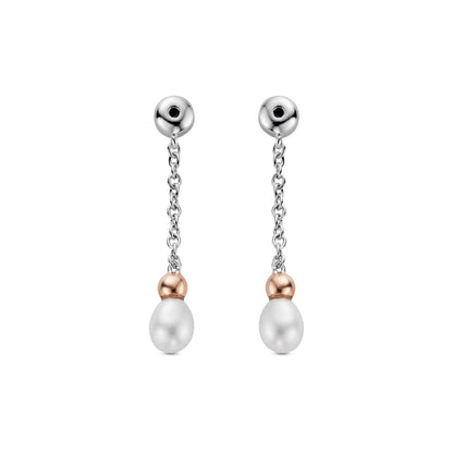 Nature's Wonder Sterling Silver Beachcomber Drop Earring with Pearls