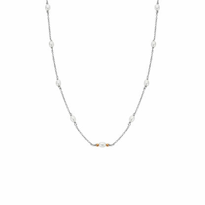 Nature's Wonder Sterling Silver Beachcomber Choker with Pearls