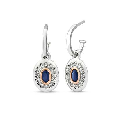 Royal Clogau Sterling Silver Diana Earrings with Sapphires & Topaz