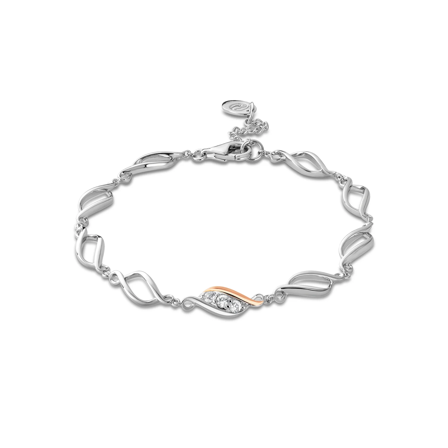 Past Present Future Sterling Silver Multi-Link Bracelet with Topaz