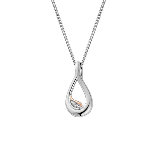 Past Present Future  Sterling Silver Twist Pendant with Topaz