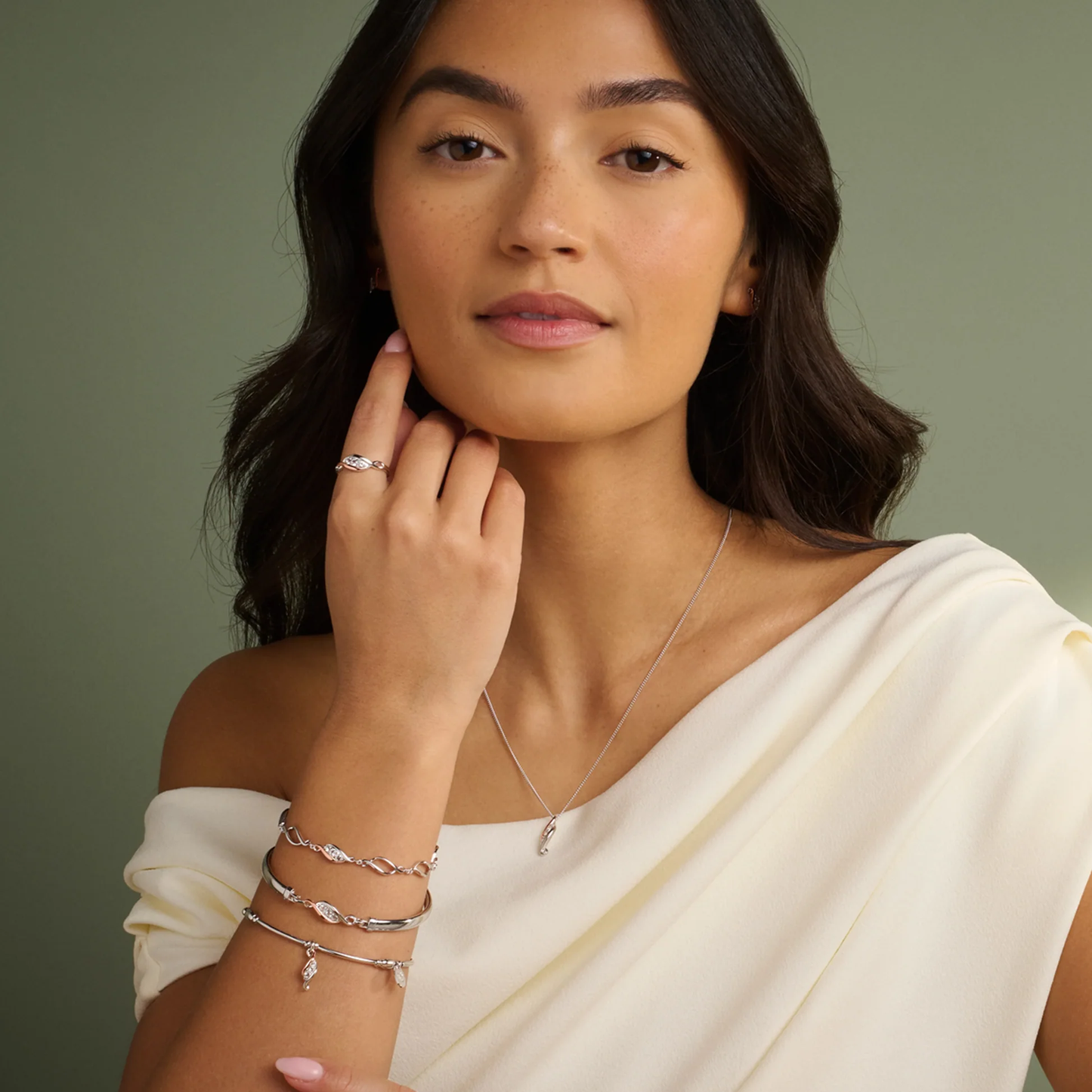 Past Present Future Sterling Silver Multi-Link Bracelet with Topaz