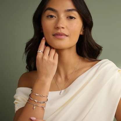 Past Present Future Sterling Silver Multi-Link Bracelet with Topaz