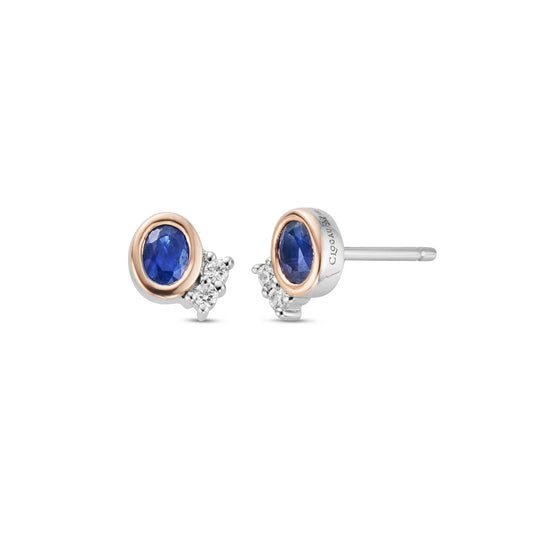 Royal Clogau Sterling Silver Diana Stud Earrings with Sapphires & Swarovski® Zirconia