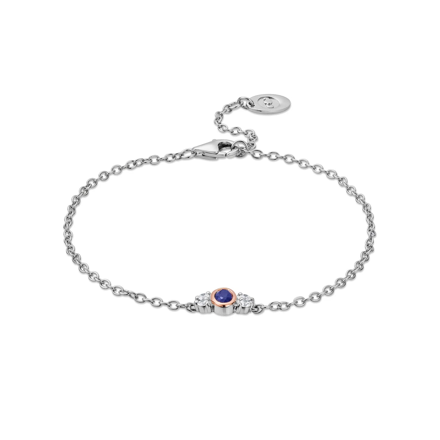 Royal Clogau Sterling Silver Diana Bracelet with Sapphire & Swarovski Zirconia