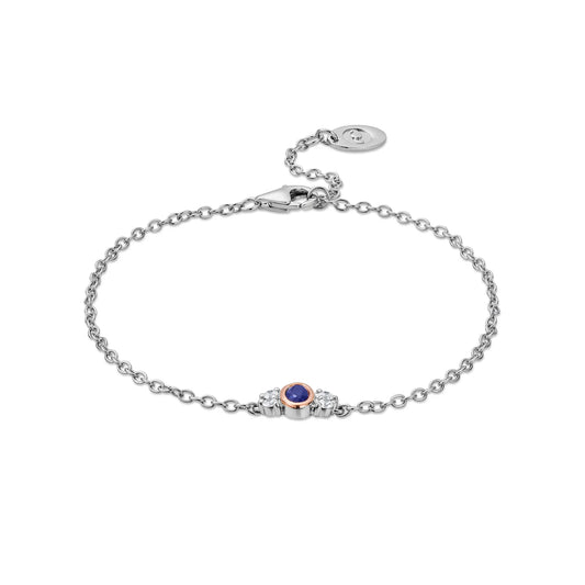 Royal Clogau Sterling Silver Diana Bracelet with Sapphire & Swarovski Zirconia