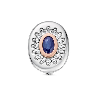 Royal Clogau Sterling Silver Diana Brooch with Sapphire & Swarovski Zirconia