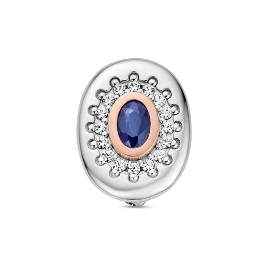 Royal Clogau Sterling Silver Diana Brooch with Sapphire & Swarovski Zirconia