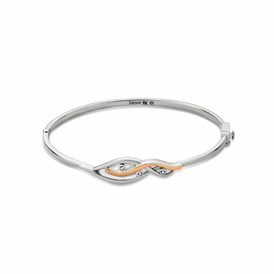 Nature's Wonder Sterling Silver Waterfall Bangle with Topaz