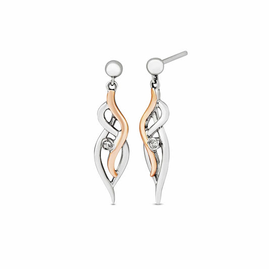 Nature's Wonder Sterling Silver Waterfall Drop Earrings with Topaz