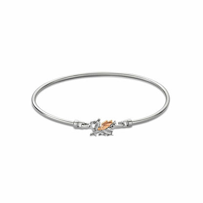 Royal Clogau Sterling Silver Welsh Dragon Bangle