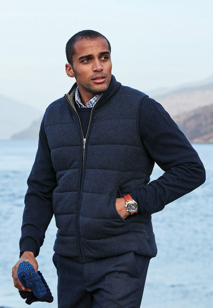 Devon Navy Cotton Merino Crew Neck Jumper