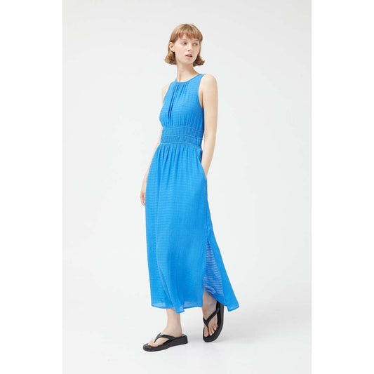 Long Blue Sleeveless Dress