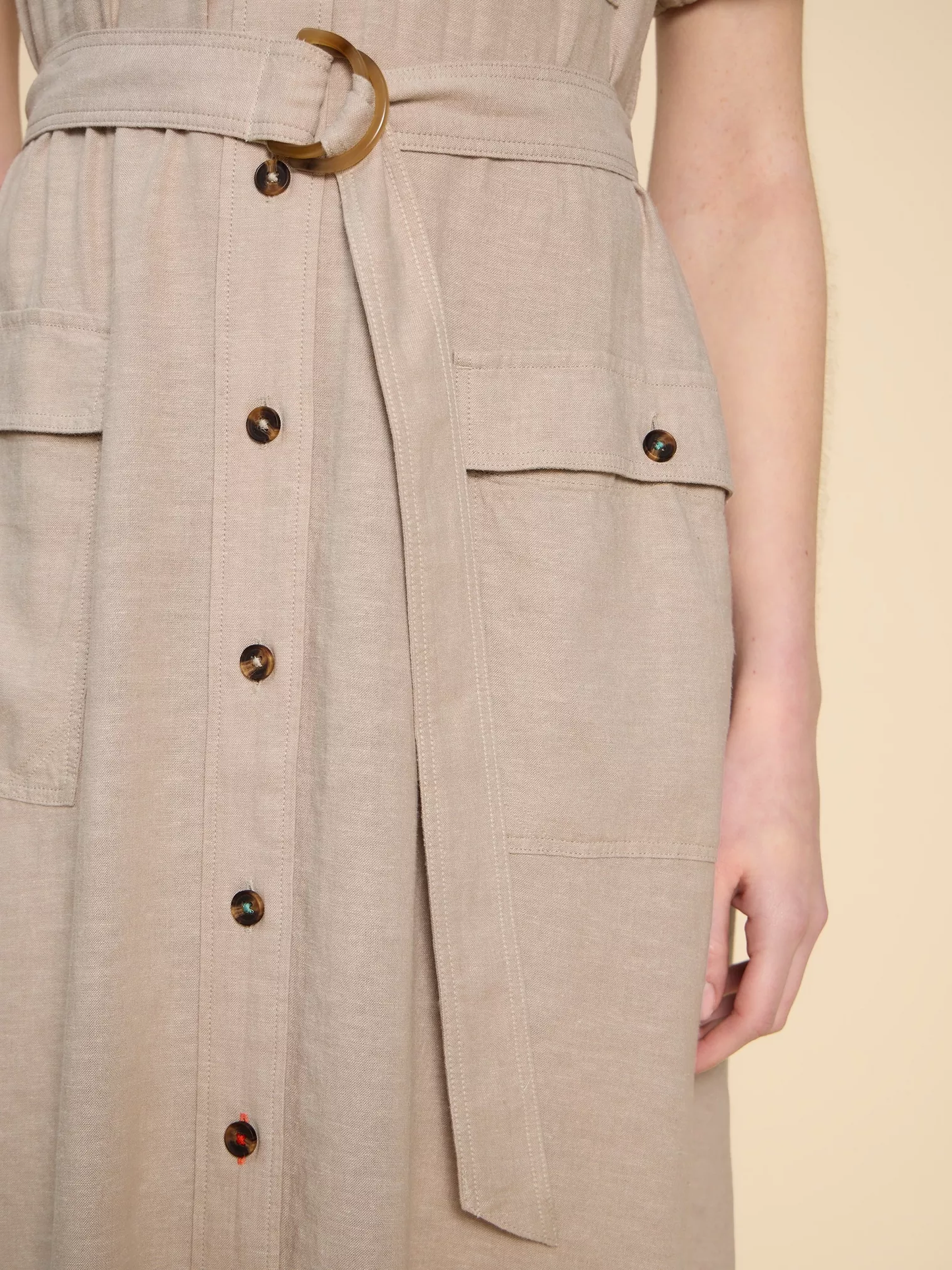 Hazel Linen Blend Shirt Dress