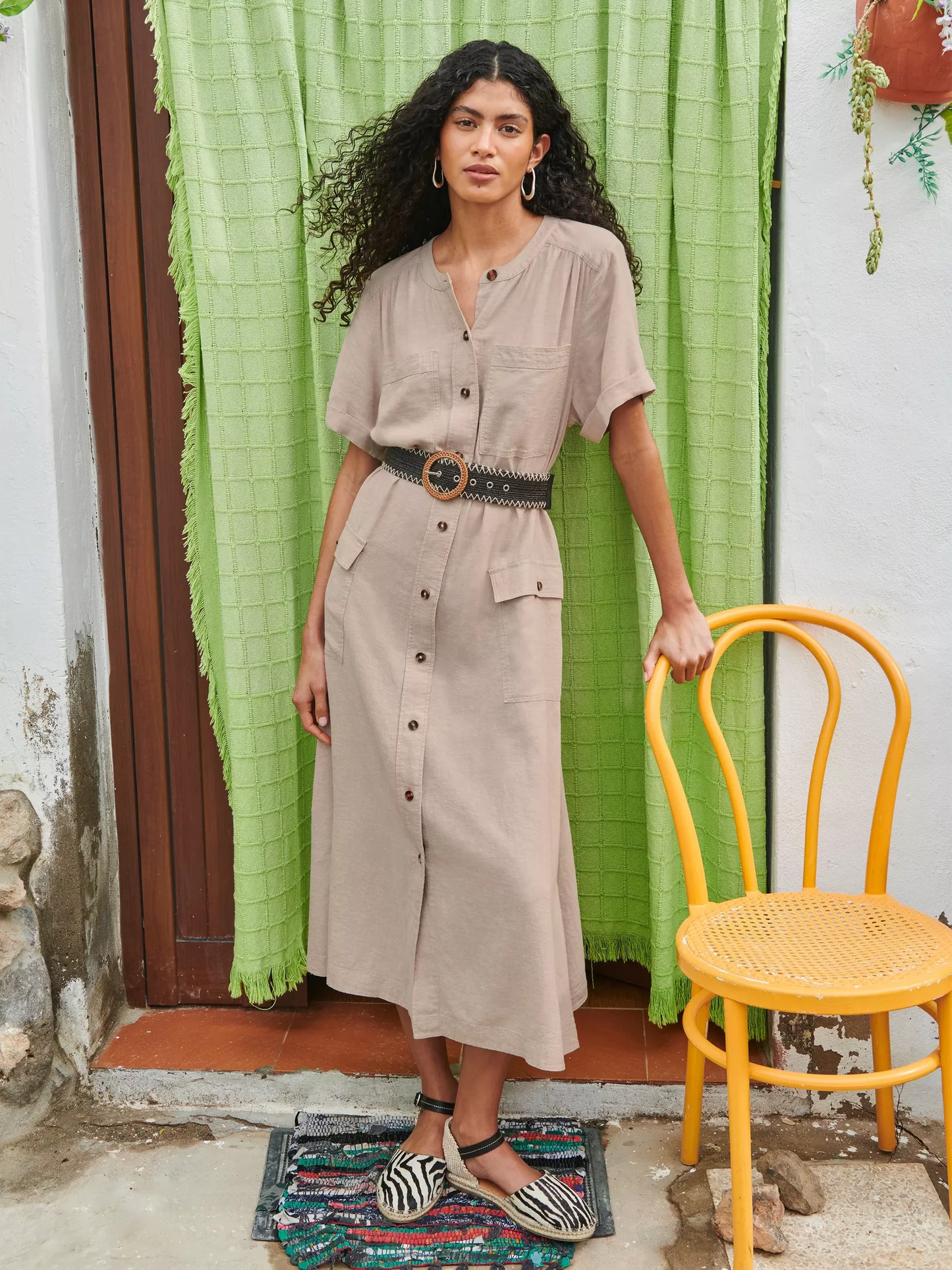 Hazel Linen Blend Shirt Dress