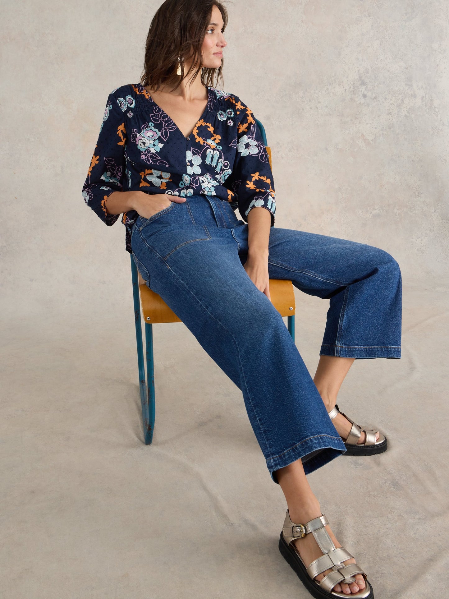 Tia Wide Leg Crop Jean