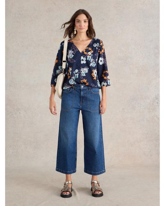 Tia Wide Leg Crop Jean