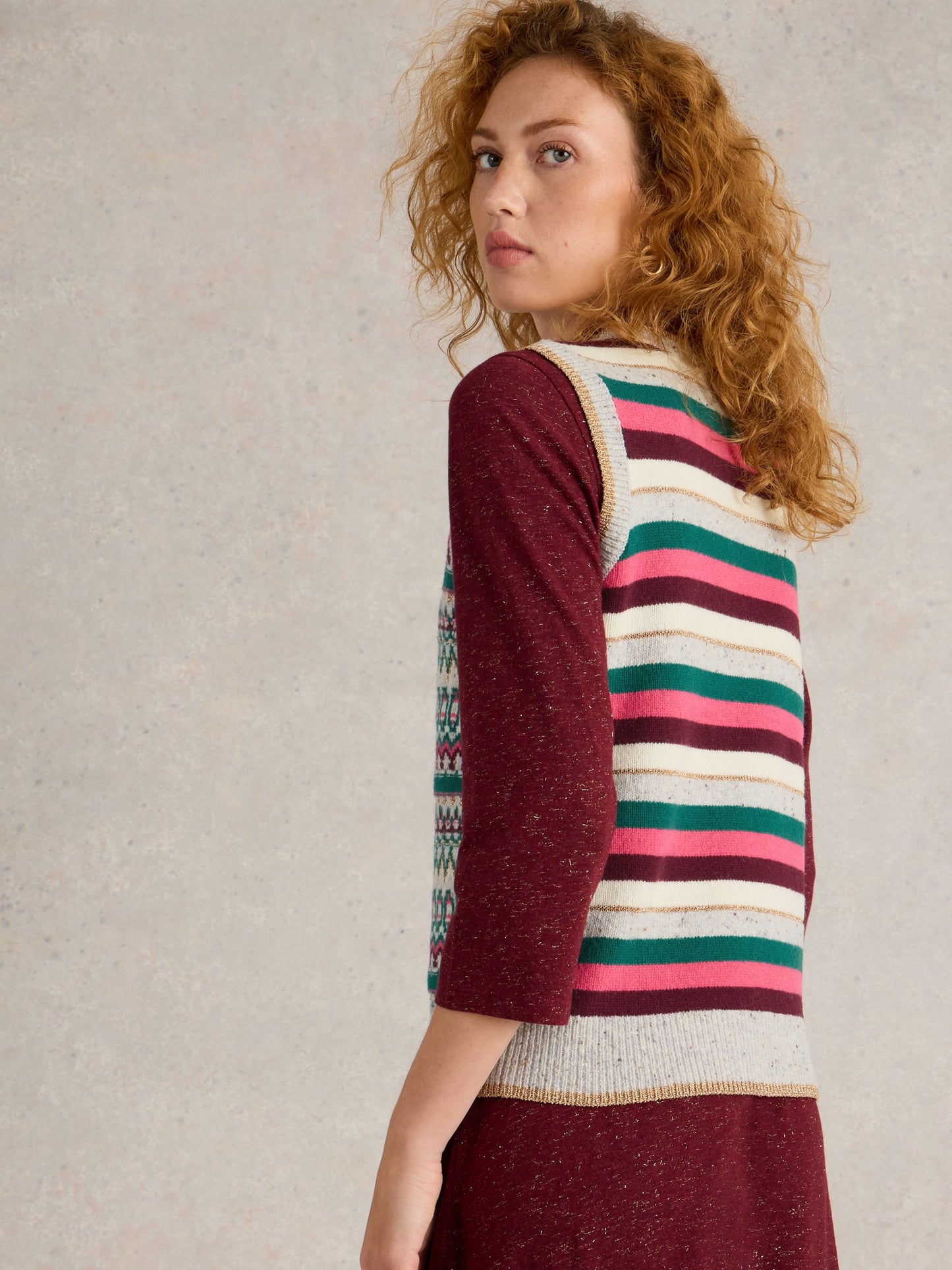 FAY SPARKLE FAIRISLE TANK