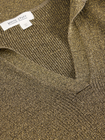 Riley Sparkle Rib Collar Jumper