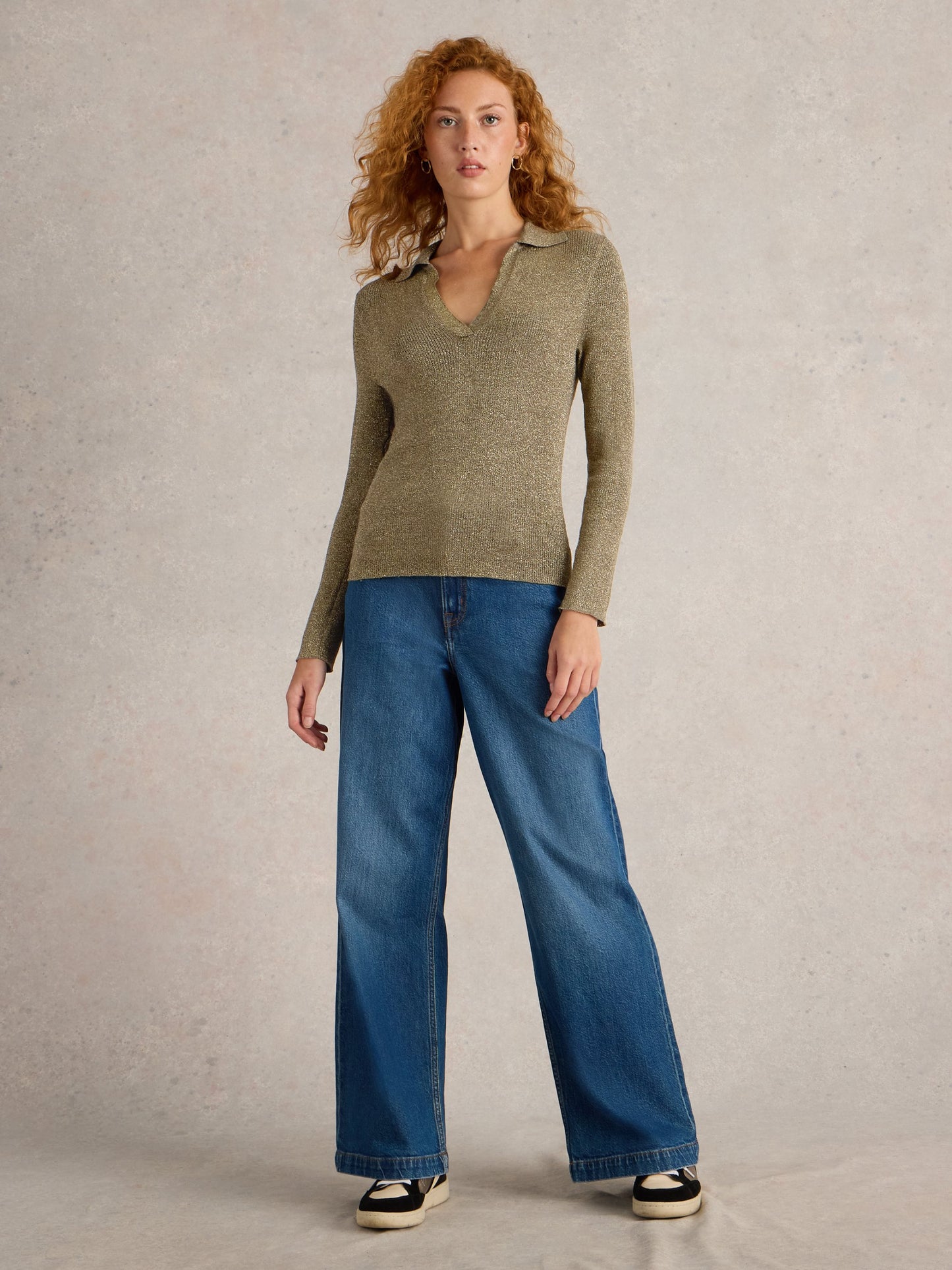 Riley Sparkle Rib Collar Jumper