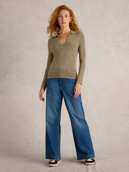 Riley Sparkle Rib Collar Jumper