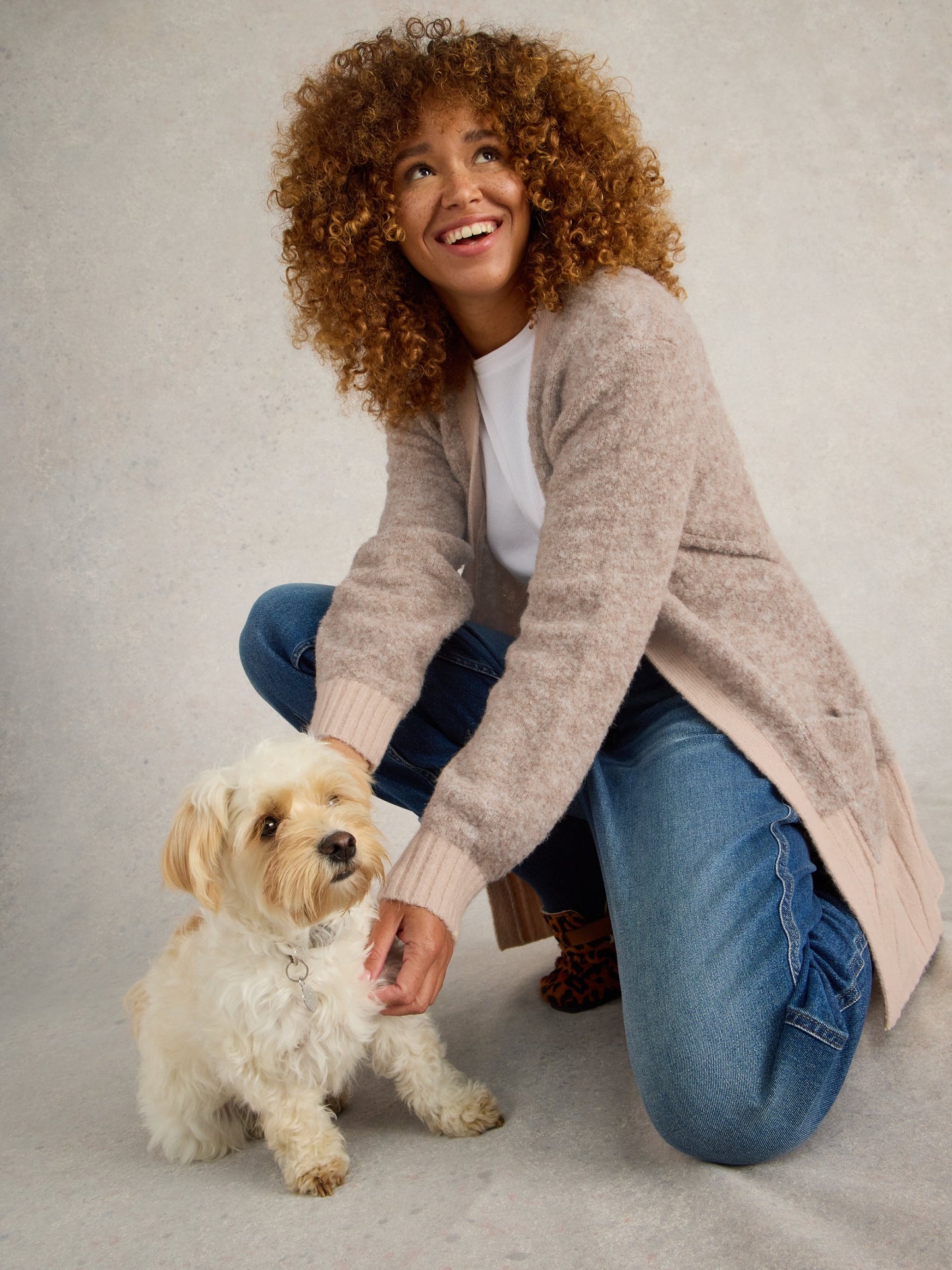 BOBBY BOUCLE BELTED CARDI