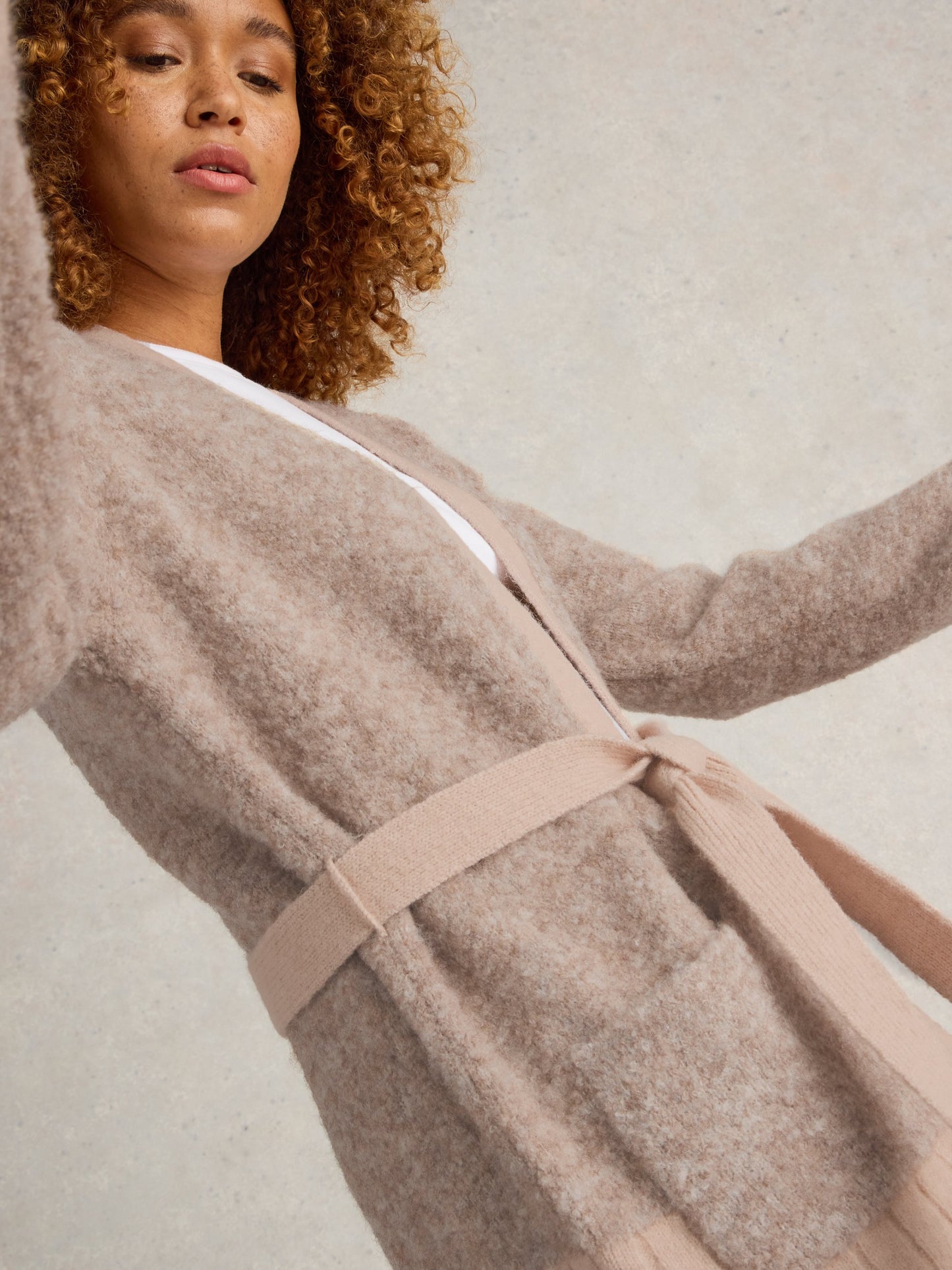 BOBBY BOUCLE BELTED CARDI