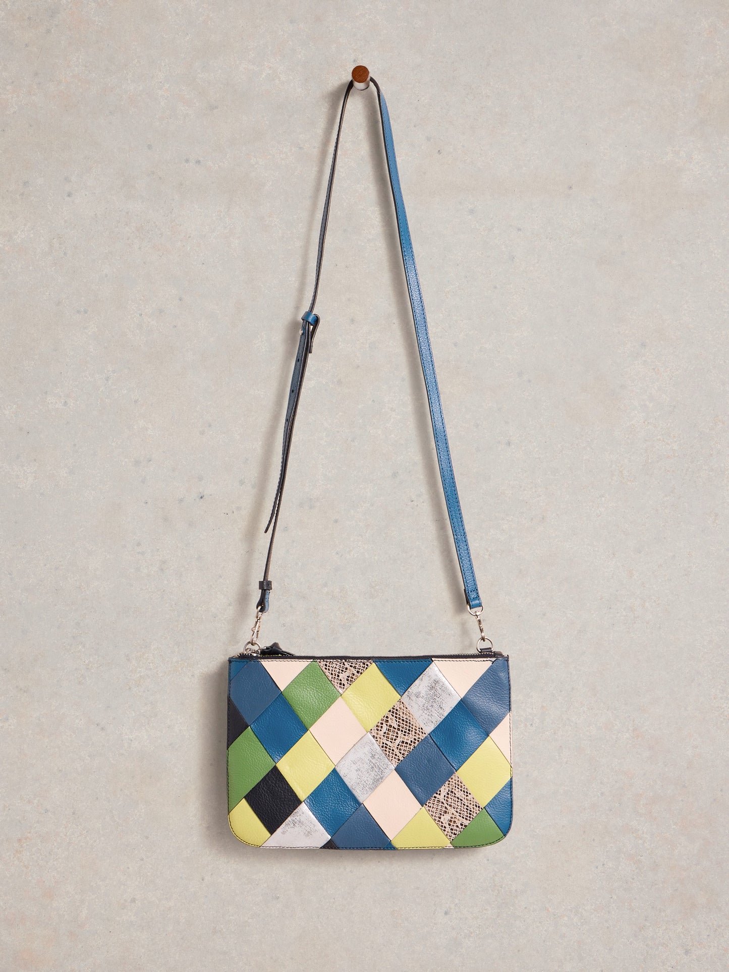 Connie Double Pouch Crossbody - Blue Multi