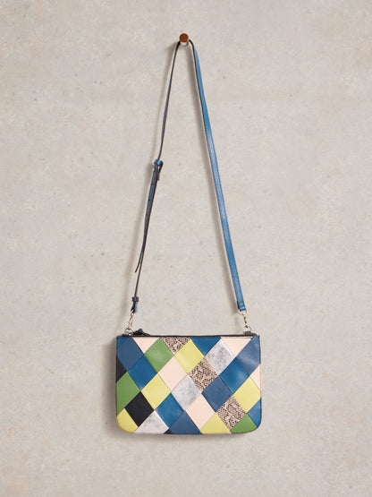 Connie Double Pouch Crossbody - Blue Multi