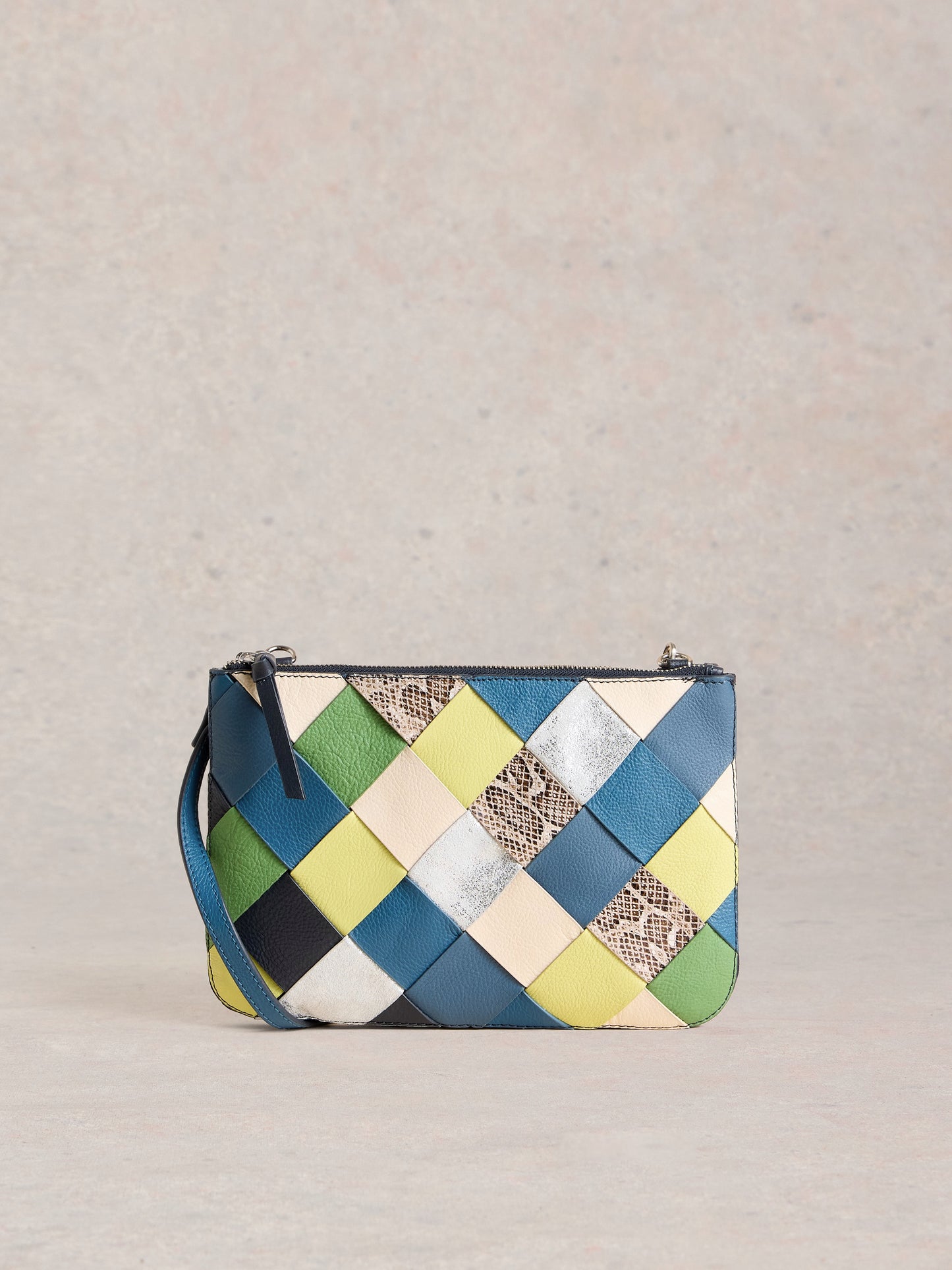 Connie Double Pouch Crossbody - Blue Multi