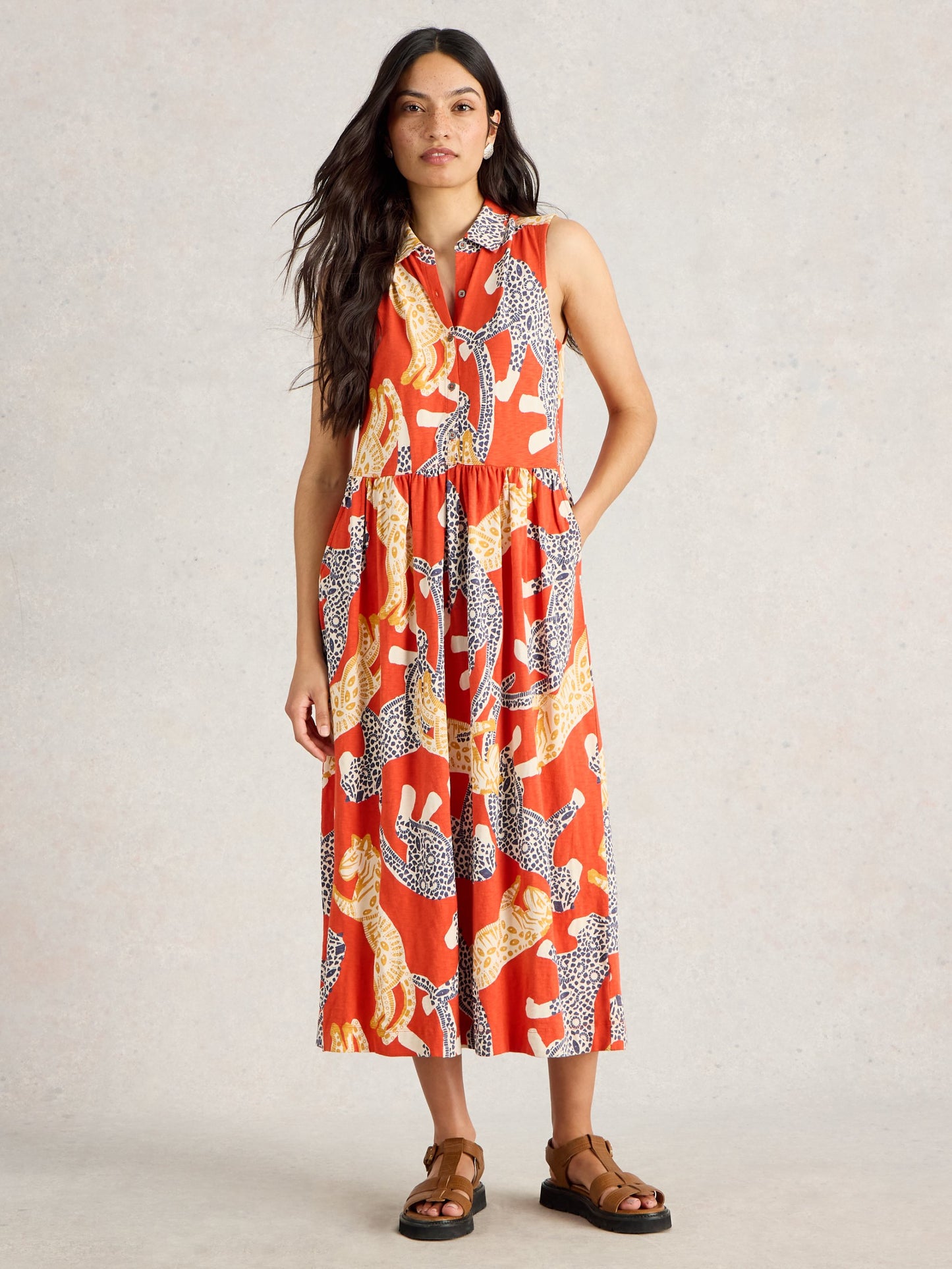 jersey shirt dress uk Marcia Jersey Shirt Dress - Poppy Red