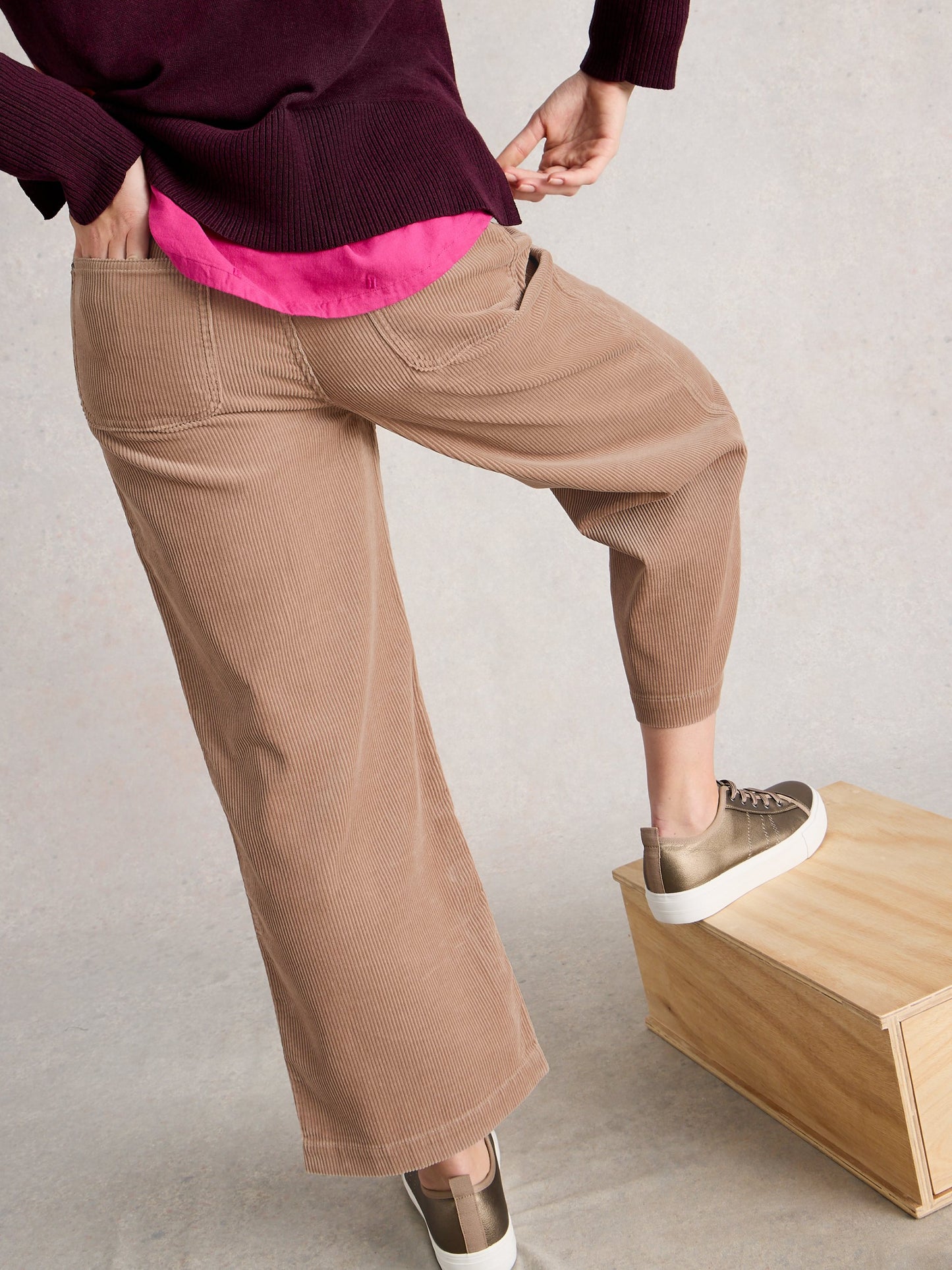 Tia Cord Wide Leg Crop