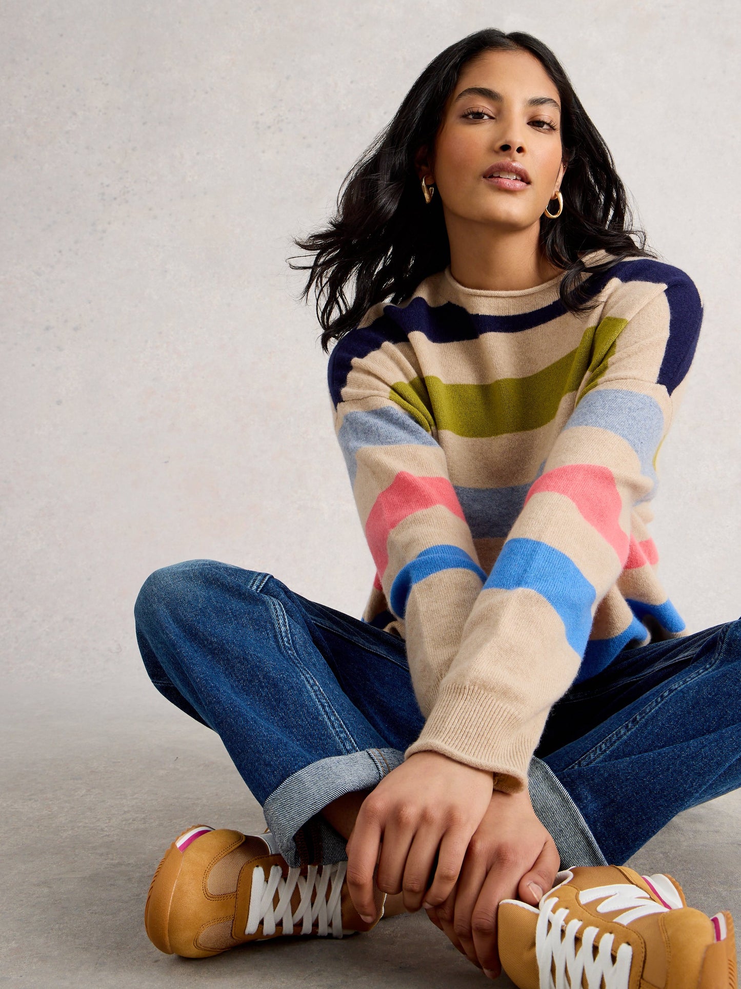 KITTY STRIPE CASHMERE JUMPER