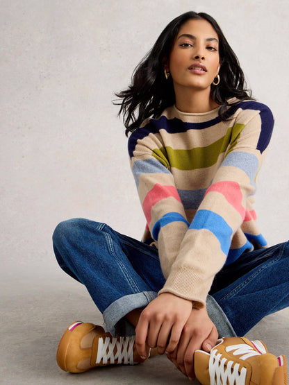 KITTY STRIPE CASHMERE JUMPER